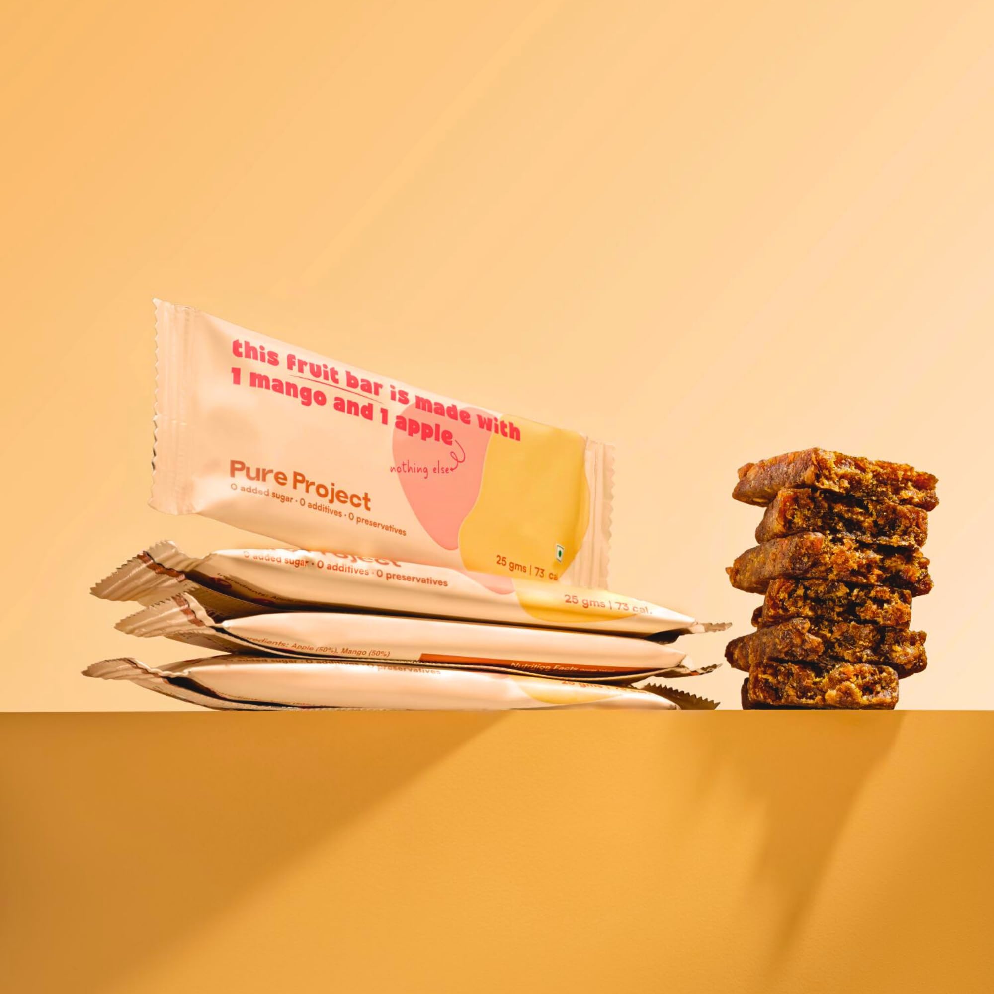 Pure Project Mango Apple Fruit Bars - Zero Added Sugar, Zero Preservatives, Just Fruit | 25 g x 4 Bars (Pack of 4)-image-45