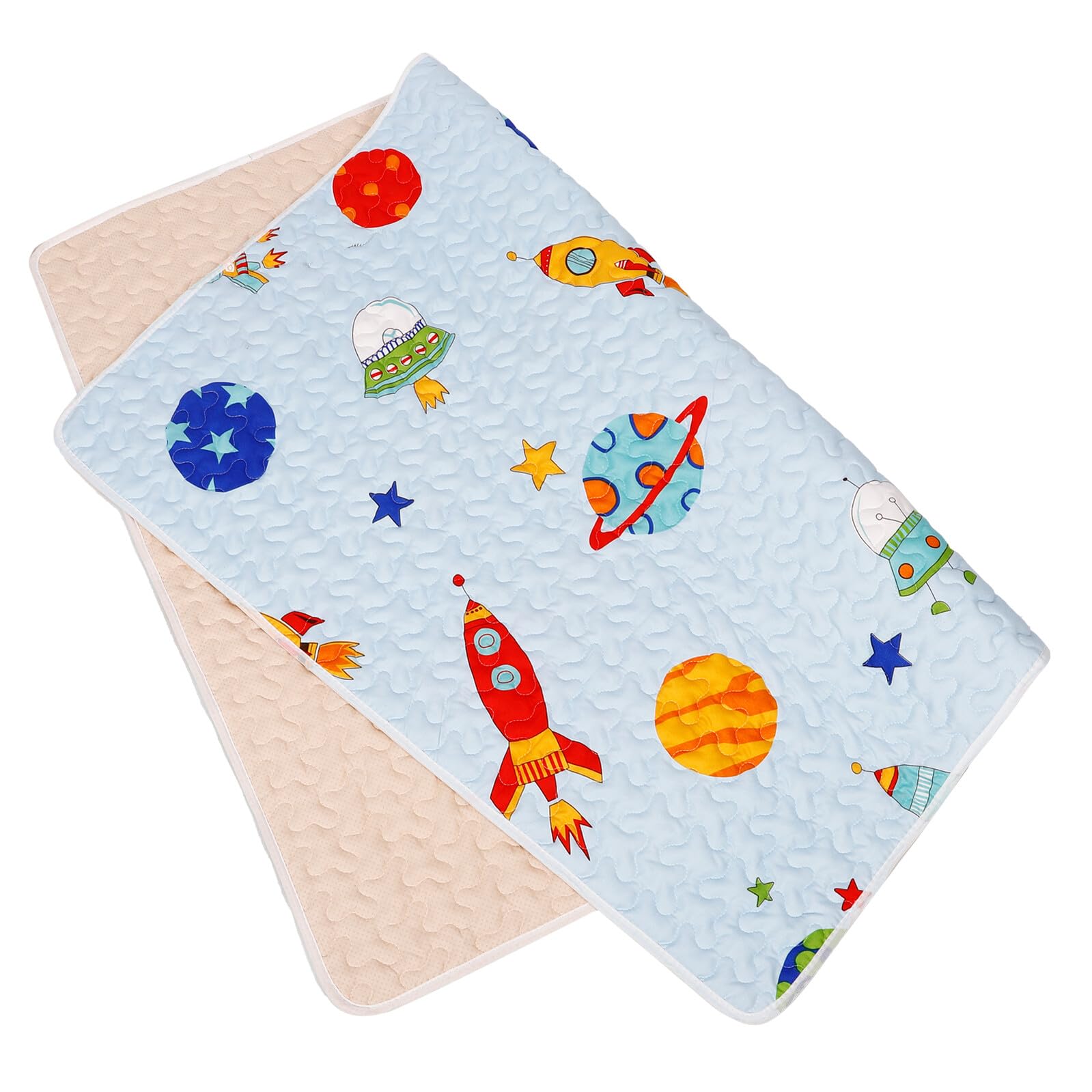 BESPORTBLE Tapis D’éveil Antidérapant Et Anti-éclaboussures Pour Bébé, Taille 100x130 Cm, Coton Bleu, Protection De Sol Sous Chaise Haute Pour Activités Et Jeux D’éveil Des Nourrissons