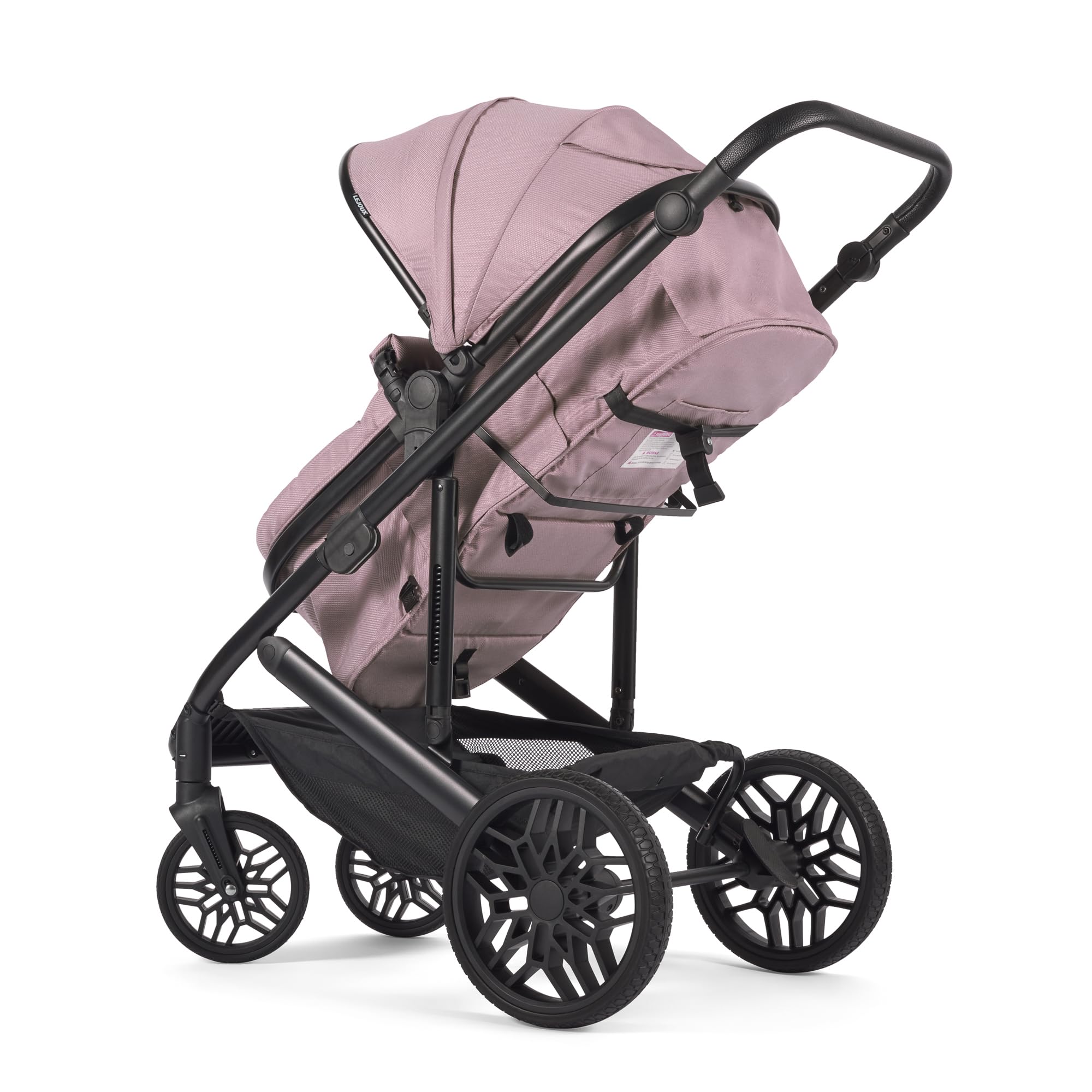 Lejoux™ Avant - Passeggino pieghevole con navicella, imbracatura a 5 punti, sedile regolabile, cestino sovradimensionato e pieghevole con una mano, ruote girevoli e parapioggia inclusi, colore: rosa