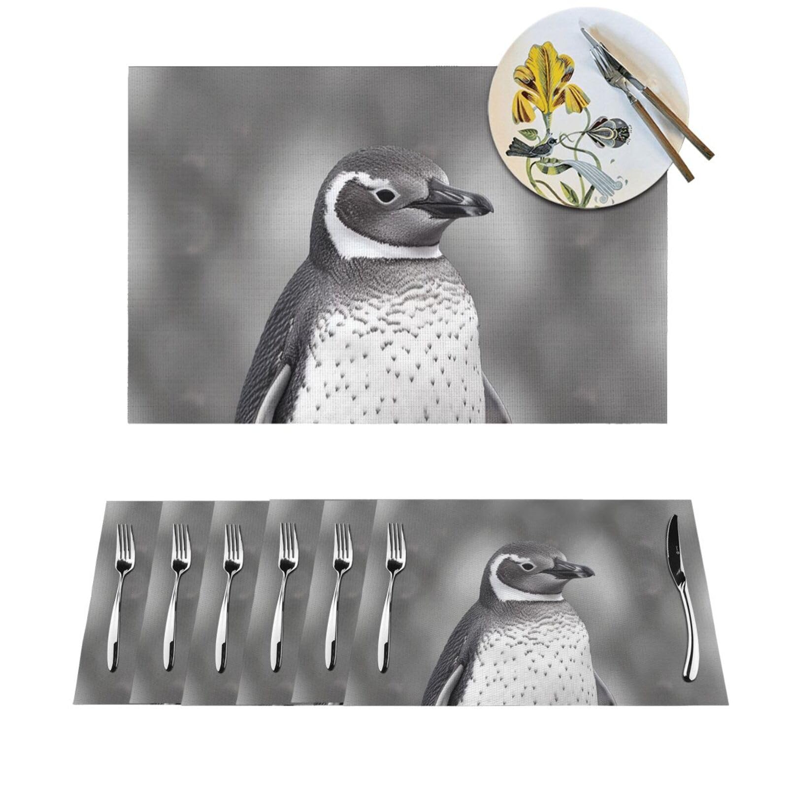 Set de table en PVC tissé antidérapant et résistant à la chaleur lavable lot de 4