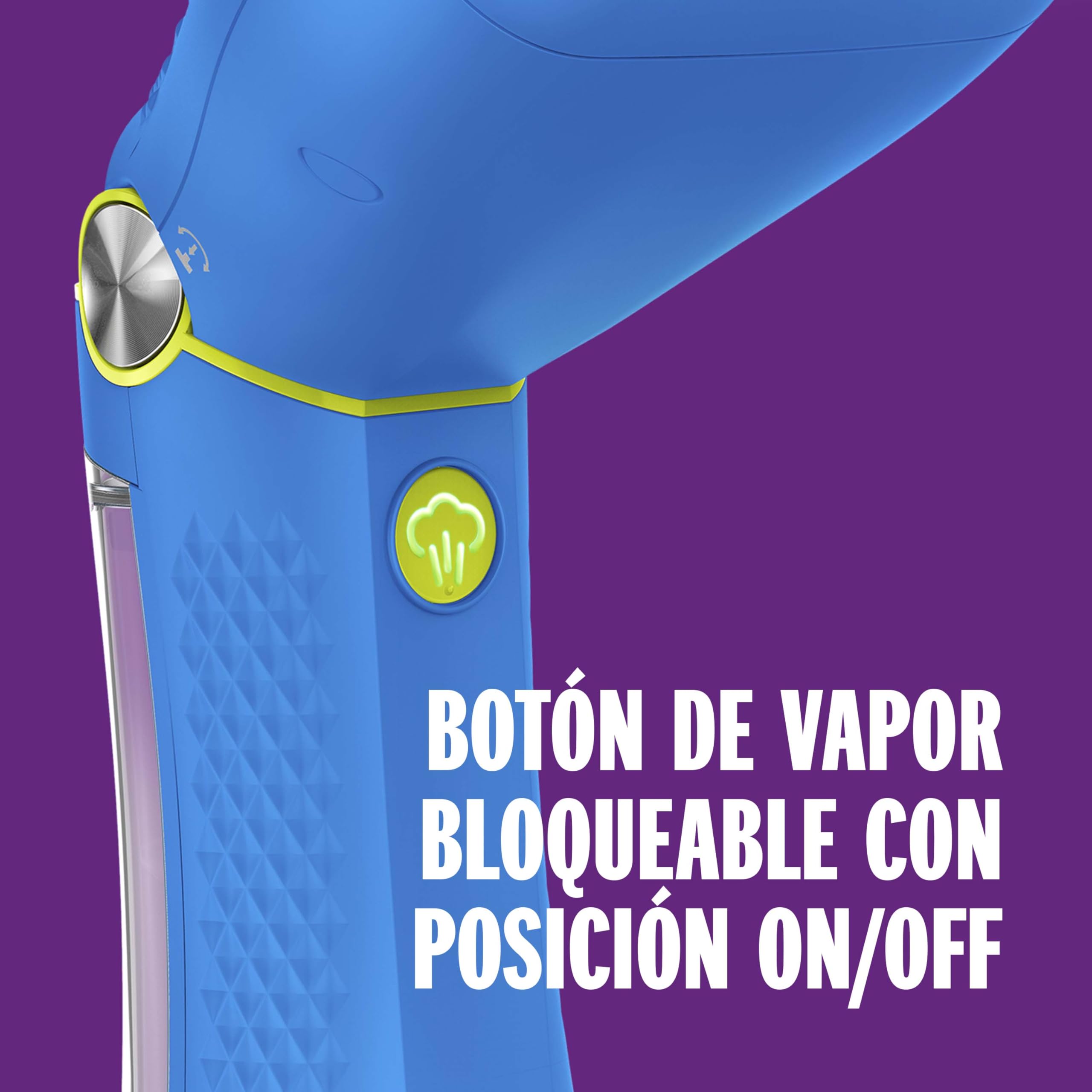 Conair GSC24BLE Plancha de vapor vertical Power Steam, Compacta y ligera, Ideal para viajar, Elimina el 99,9% de las bacterías, Calentamiento rápido, Potencia de 1100 W, Color Azul