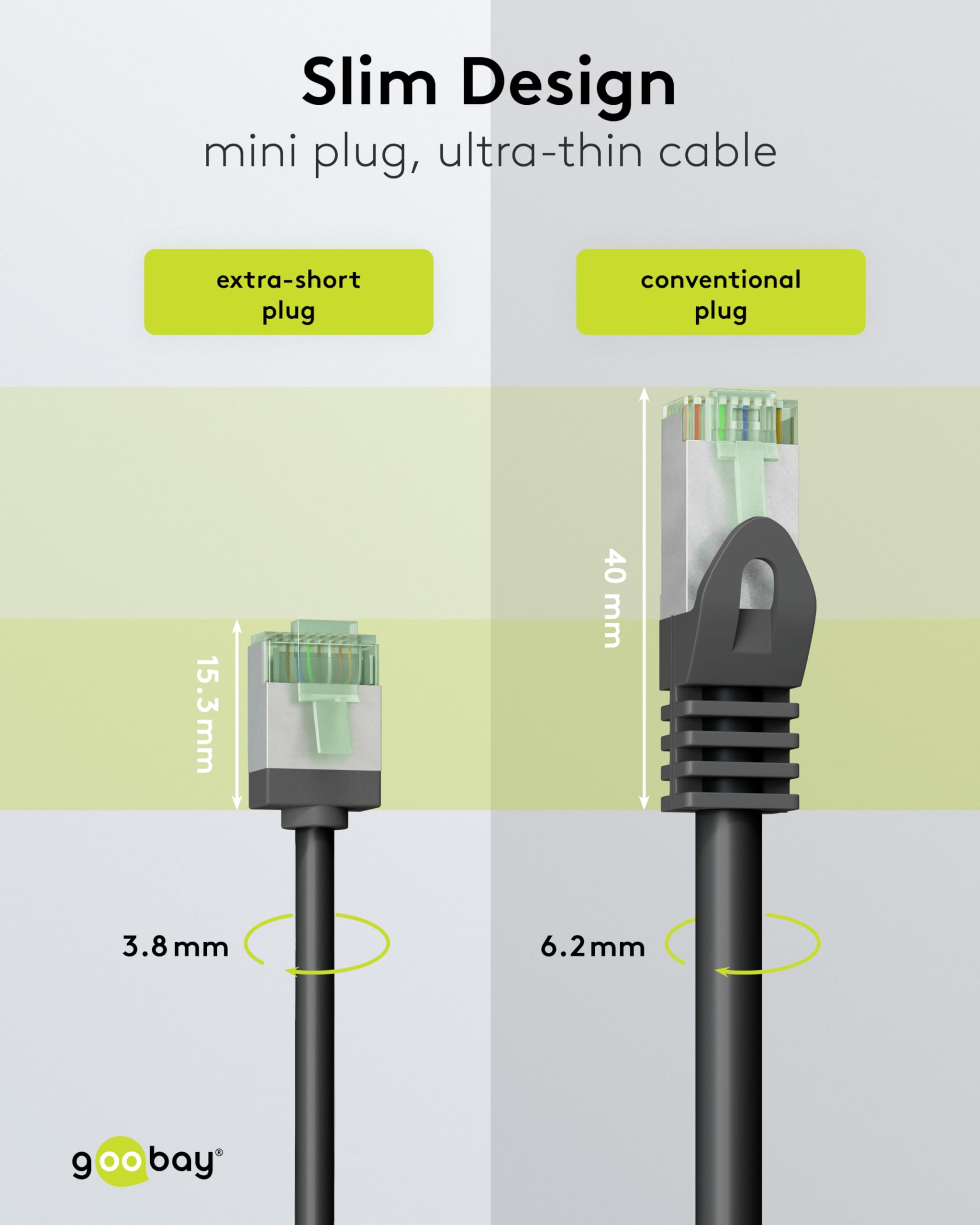goobay CAT 8.1 network cable in a set of 5/shielded patch cable, super-flexible, U/FTP/CU Ethernet cable, PiMF - Image 3