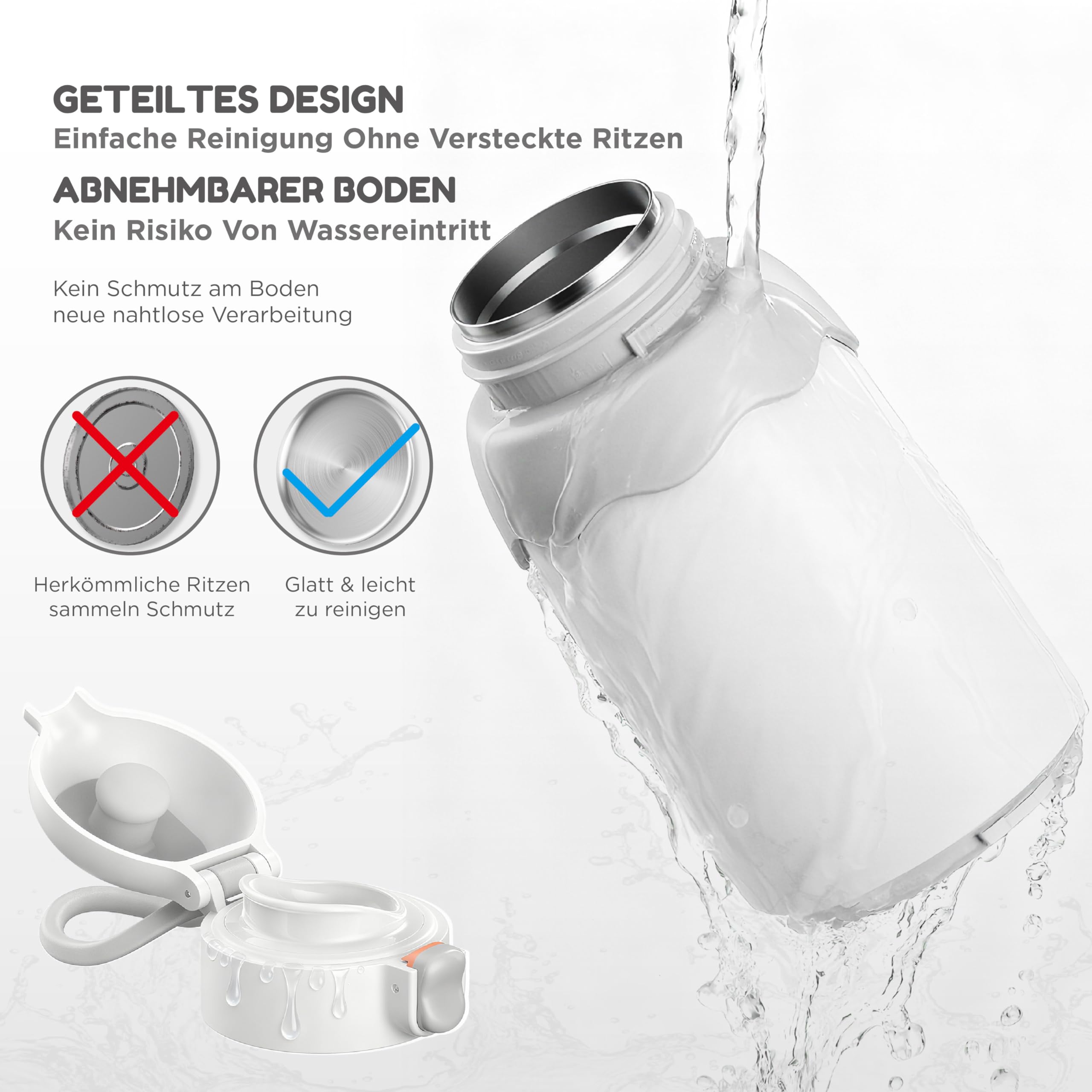 Tragbarer Flaschenwärmer Baby Unterwegs, 500ml Kabellos für Reise | manuelle temperatur 37-55°C, edelstahl 316, 4x2700 mAh akku, schnelles aufheizen, abnehmbarer becher, sterilisator funktion