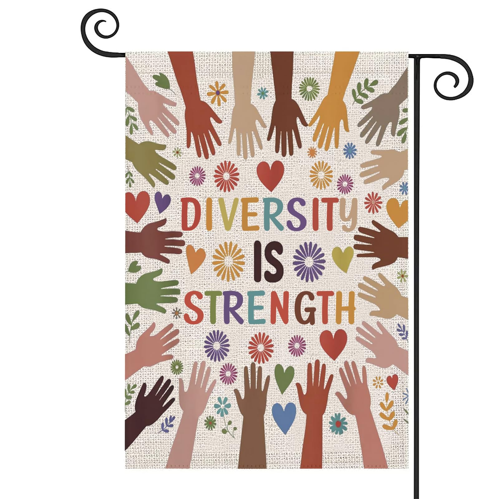 Social Justice Human Rights House Flag Kindness Equity Outdoor Porch Decor Diversity Is Strength Yard Flag Kindness (Diversity Flag)