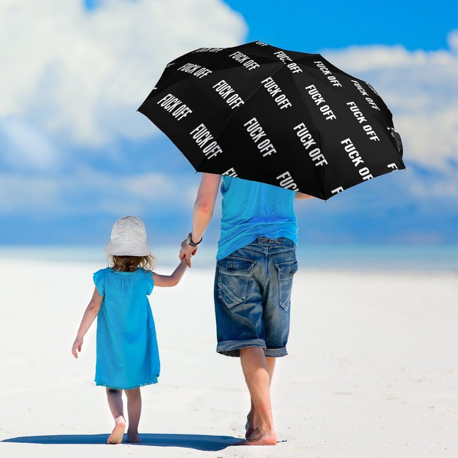 Fuck Off Travel Umbrella For UV Rain Windproof Folding Umbrellas Portable Funny Automatic