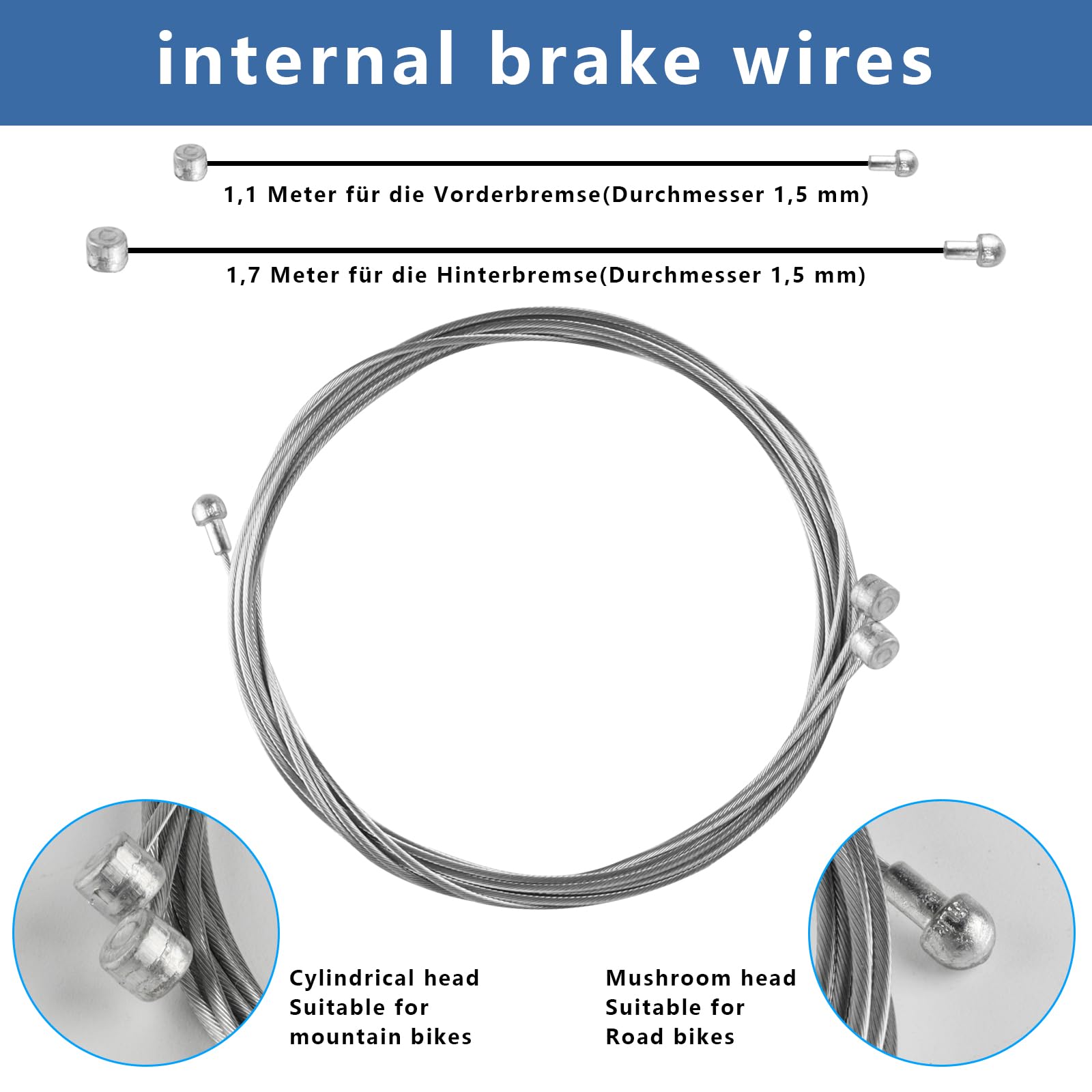 Kit Cavi Freno E Cambio Per Bici - 13 Pezzi Per MTB, BMX, Strada, Con Guaine E Accessori - Foto 10