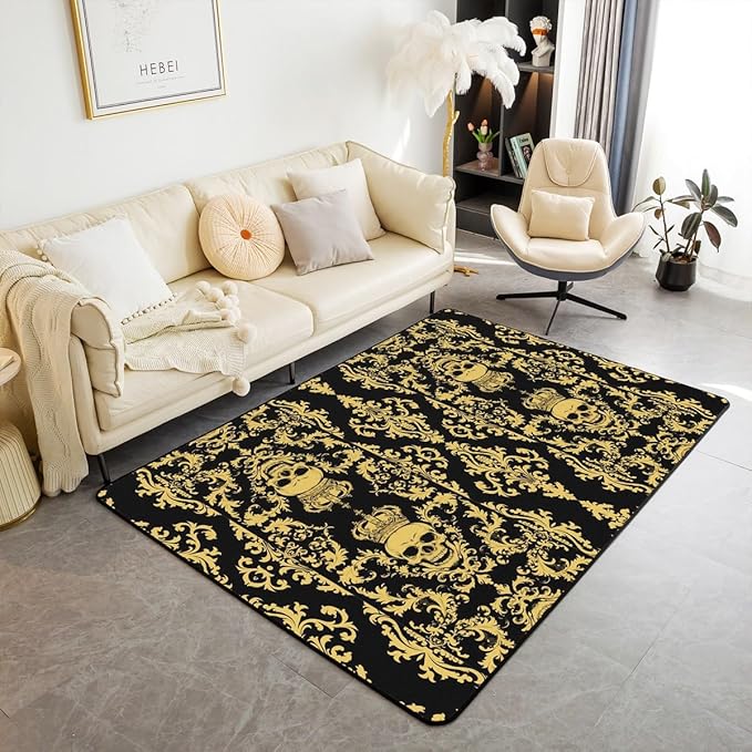 Erosebridal Sugar Skull Area Rug 4'11