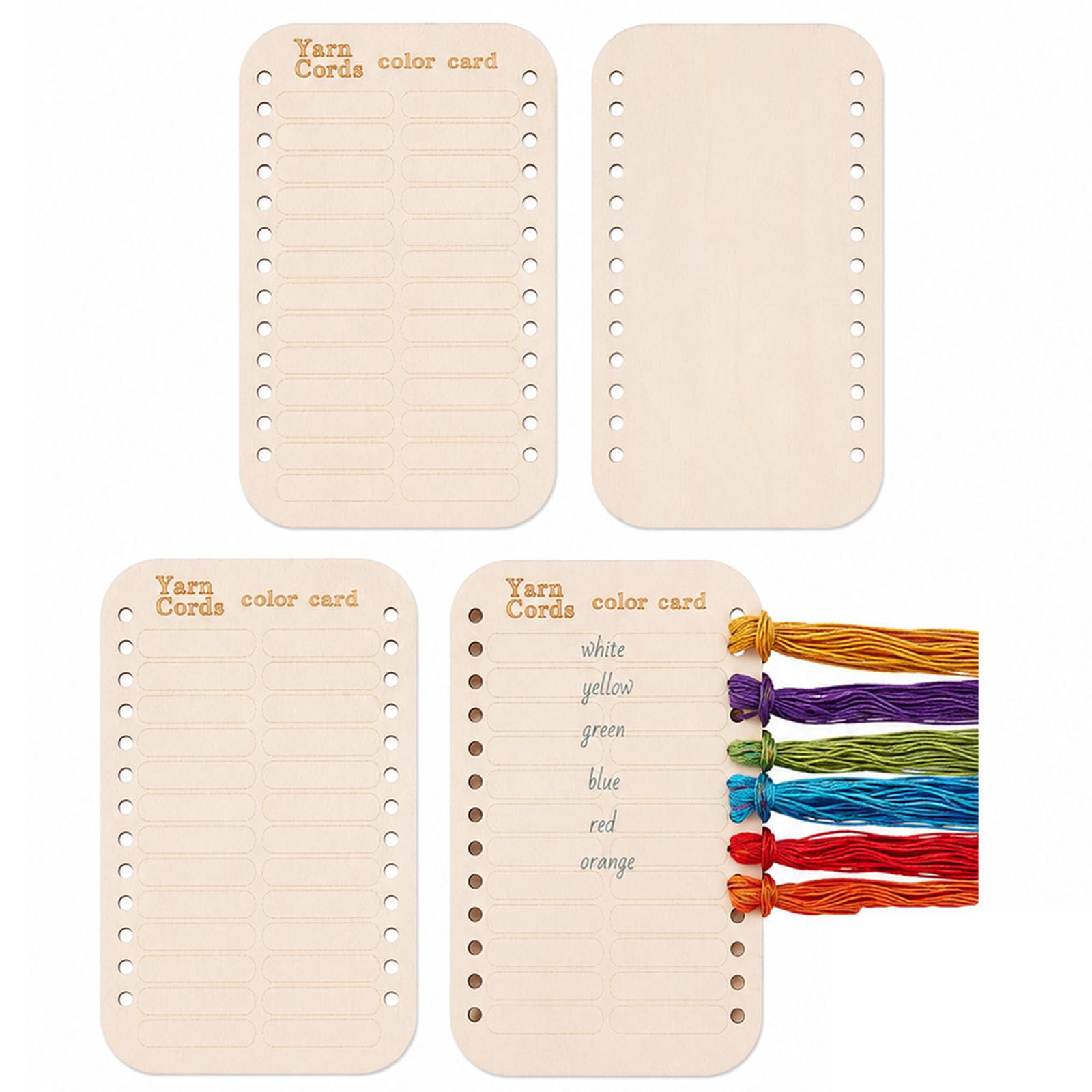 Mistillion 4PCS Wooden Embroidery Floss Organizers, Double Sided Cross Stitch Thread Holders for Sewing Supplies, Needlework & Craft Organization
