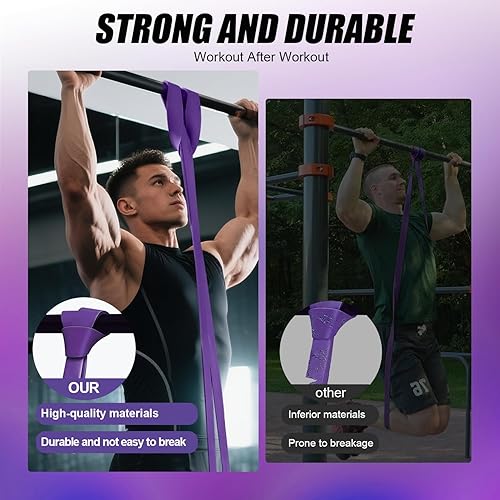 Miniatura 7 de WHATAFIT Bandas de resistencia, bandas de asistencia para dominadas, bandas de ejercicio, bandas de entrenamiento para hombres y mujeres,