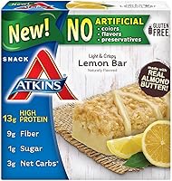 Vista 1 de Atkins Snack Light - Barra de limón crujiente, 5 barras pequeñas (paquete de 2)