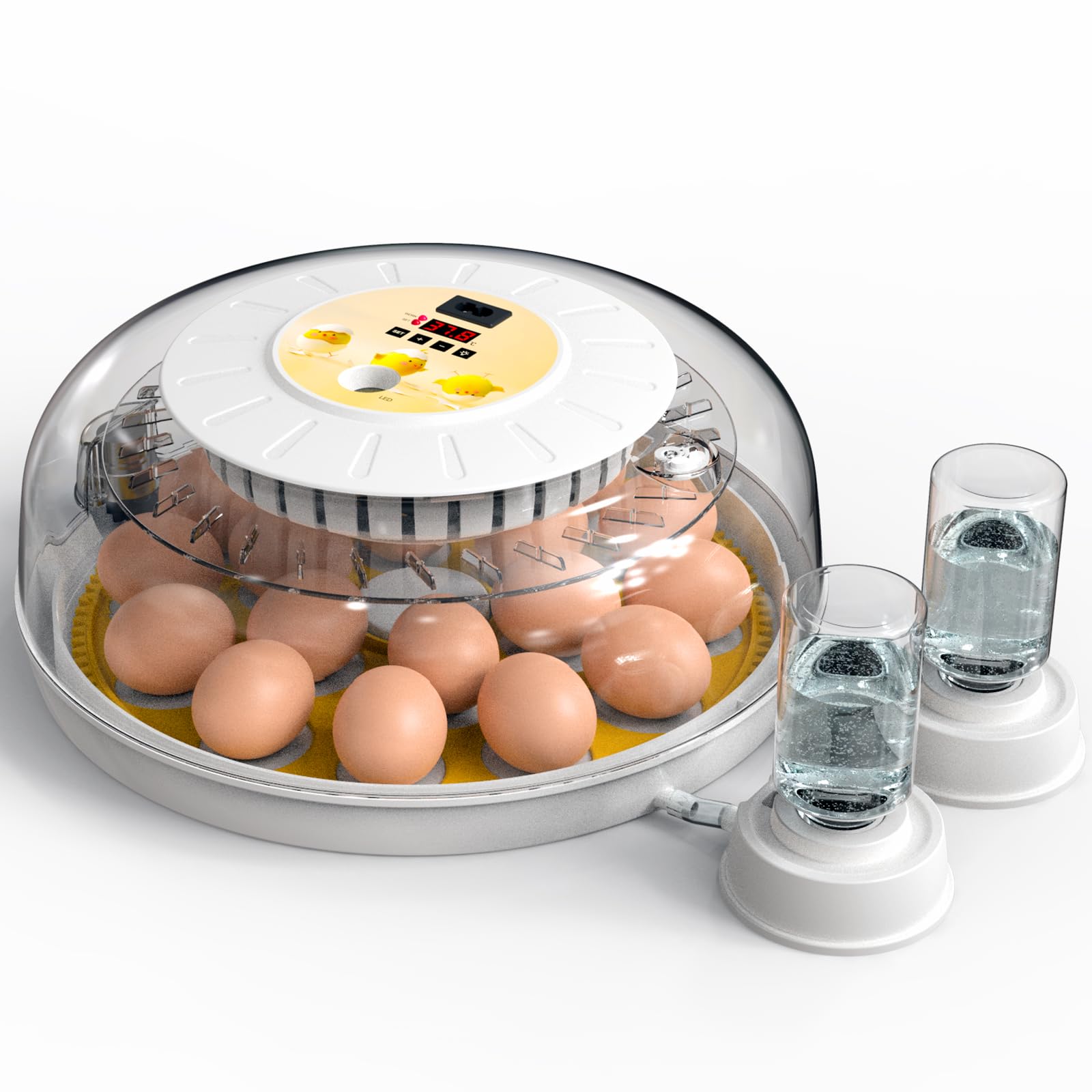 18 Egg Incubators for Hatching Eggs, Automatic Egg Turner and Egg Candle Tester, 360 Degree View, Farm Poultry Egg Incubator for Chicken Duck Goose Quails Eggs