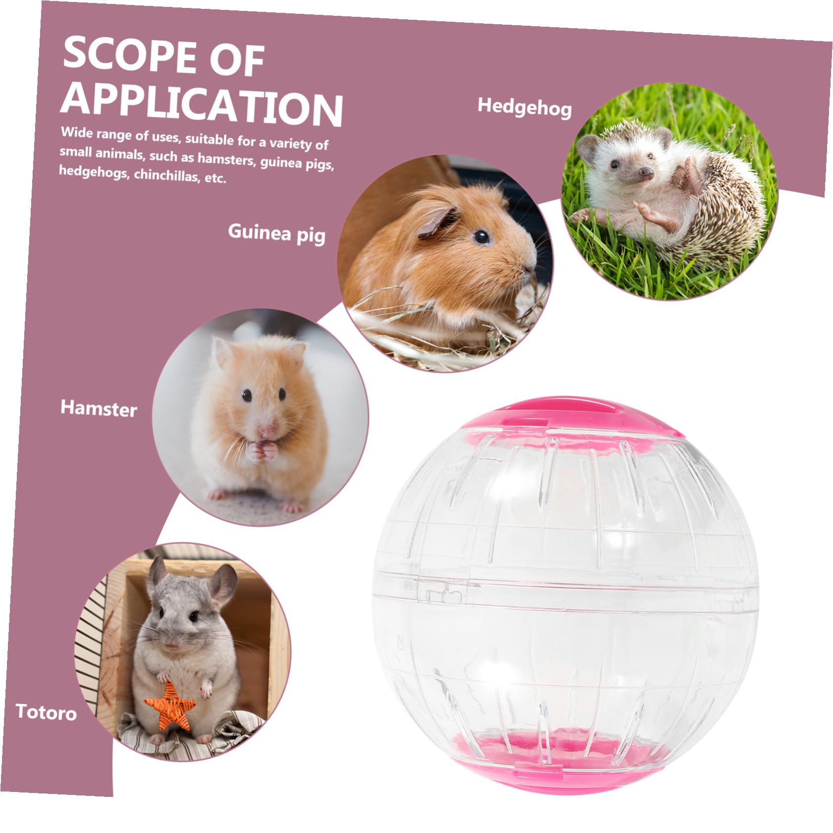 SOIMISS 4 Piezas Bola Transparente para Hámster con Ventilación y Antiescape Rueda de Ejercicio Ligera y Compacta para Pequeños Roedores como Jerbo Cobaya y Ratón