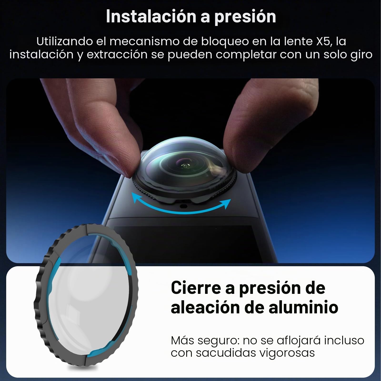 REYGEAK Filtro UV para insta360 X5, revestimiento multicapa de doble cara, marco de aluminio multicapa, protección de lente estándar HD (UV)
