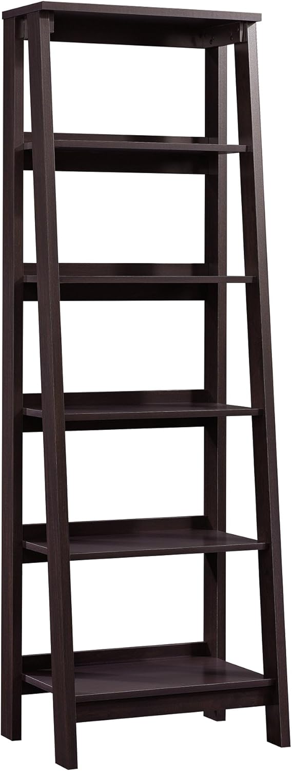 Sauder Trestle 5-Shelf Bookcase in Jamocha Wood Trusted Bran
