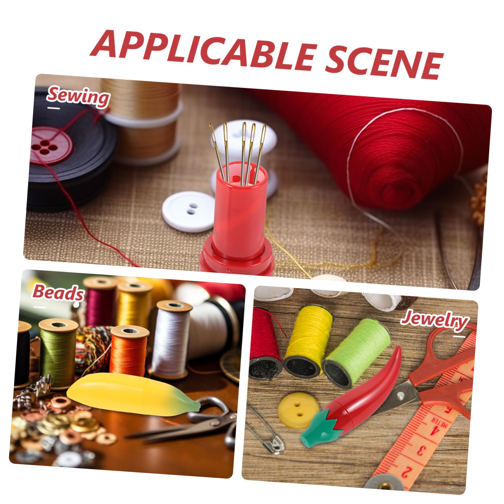 ARTSEWPLY 6Pcs DIY Simulation Fruits Shape Needle Storage Box Mini Tool Containers for Sewing Supplies Banana Pepper Style Cute Fruit Design for Organizing Needles