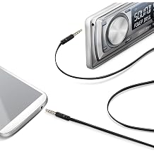 Cell Stereo Audio Cable 3.5mm Aux-in Jack - Connect Smart Phone & MP3W/Radio & Speaker - Black