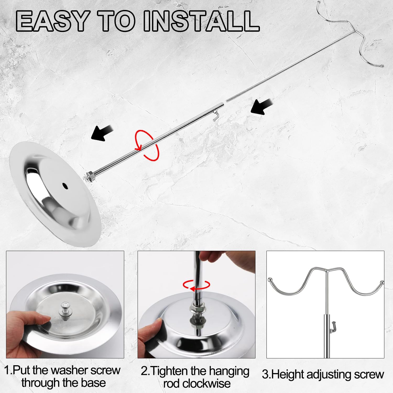 4 PCS Handbag Display Stands Adjustable Purse Display Stand Stainless Steel Double Hook Bag Display Stand Holder for Home Boutiques Store Counter Retail, Silver - Image 3