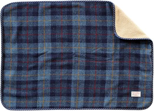 Amazon Harris Tweed ブランケット 約70 100cm ハリスツイード ひざかけ イギリス生地 北欧風ボアブランケット日本製 サックス 072 ひざ掛け ハーフケット オンライン通販
