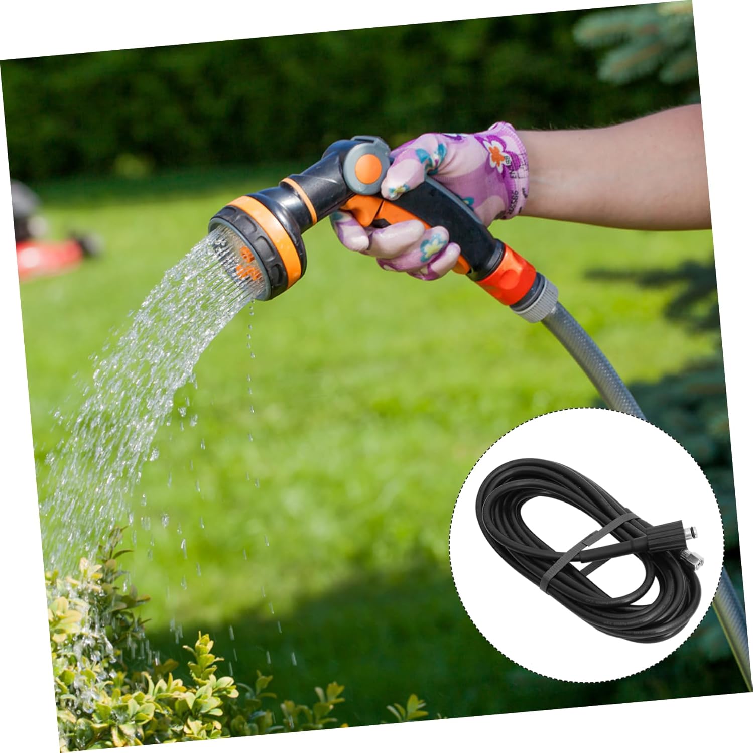 15m High Pressure Washer Hose Extension for Car Washing Flexible Water Cleaning Tool Compatible with Lightweight Durable Design for Easy Drain Unblocking