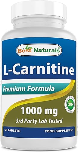Best Naturals L-Carnitina 1000 mg 60 tabletas 60 unidades paquete de 1