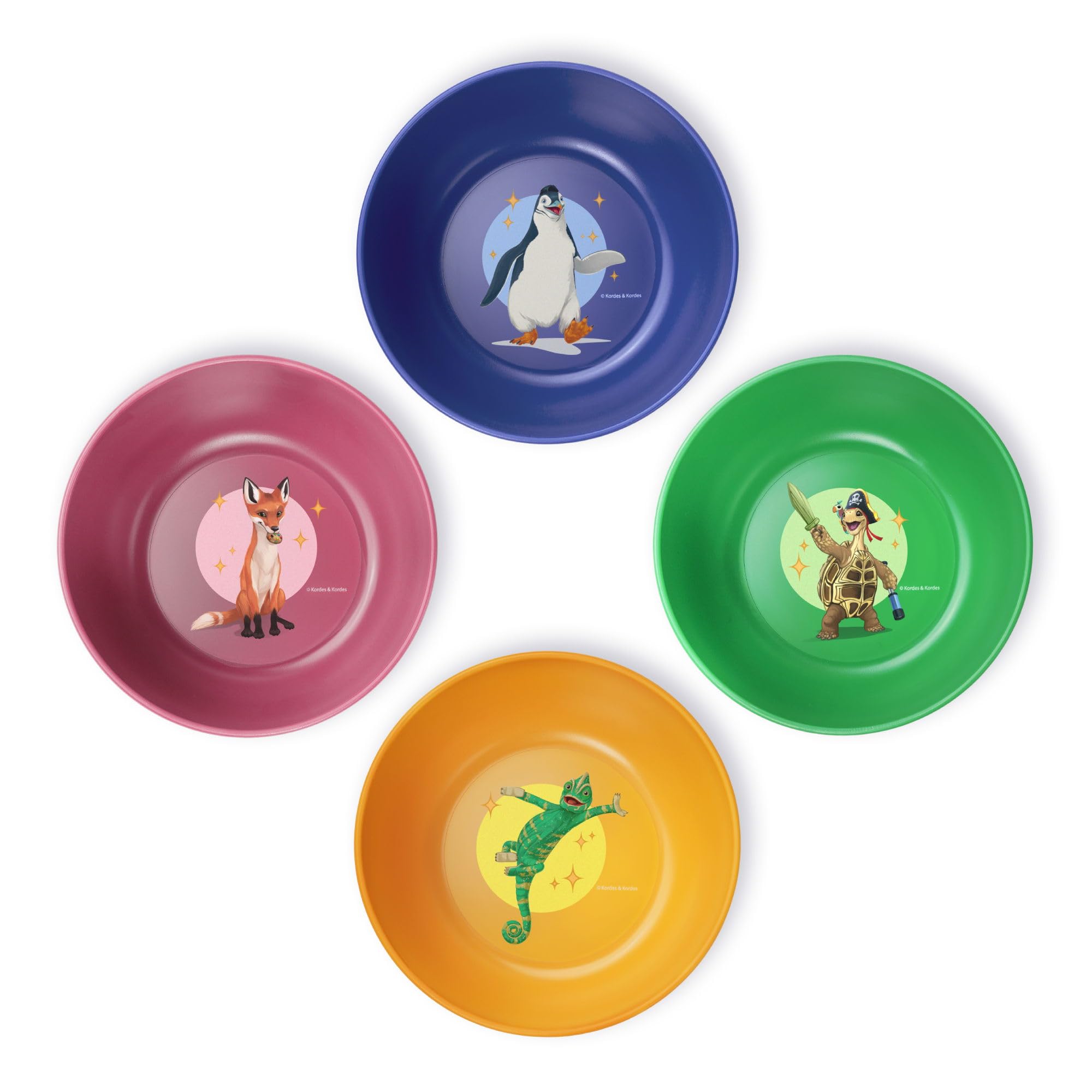AWAVE Die Schule der Magischen Tiere 4-teiliges Kinder Schüssel Set 11,5 cm Kindergeschirr aus rPET ohne Melamin, Rabbat Henrietta Juri Caspar, Wiederverwendbar Spülmaschinengeeignet