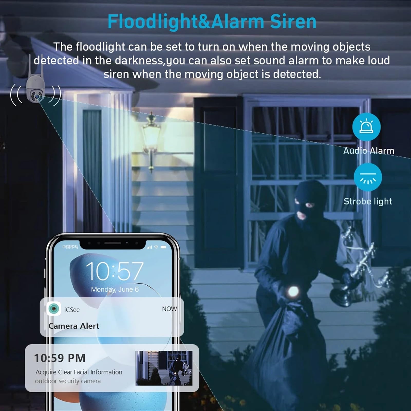 Telecamera Wifi Esterno, Telecamera IP wireless 4K 8MP Telecamera PTZ Wi-Fi di sicurezza esterna Telecamera PTZ for videosorveglianza con tracciamento automatico HD 4K P2P ,Sicurezza, Antifurto(8MP 4K
