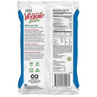 Sensible Portions Garden Veggie Straws, Zesty Ranch, 6 Count
