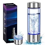 New Hydrogen Water Bottles, Portable Hydrogenated Water Bottle with SPE PEM Technology, 420ml Hydrogen Water Bottle Generator, Rechargeable Ionizer Machine for Office, Home, Travel Silver