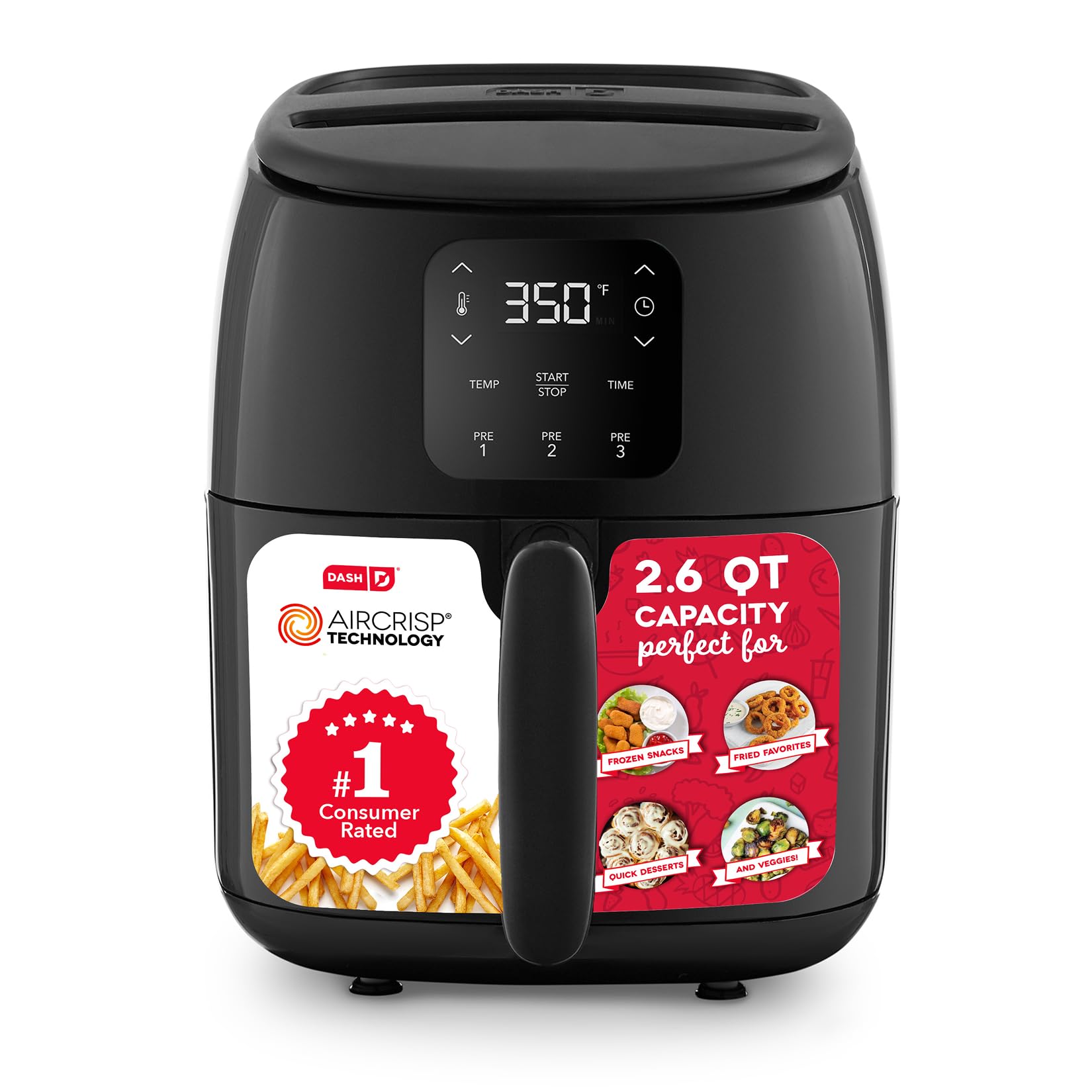 Dash DCAF260GBBK02 - Friteuse à air petit format ~2-3l