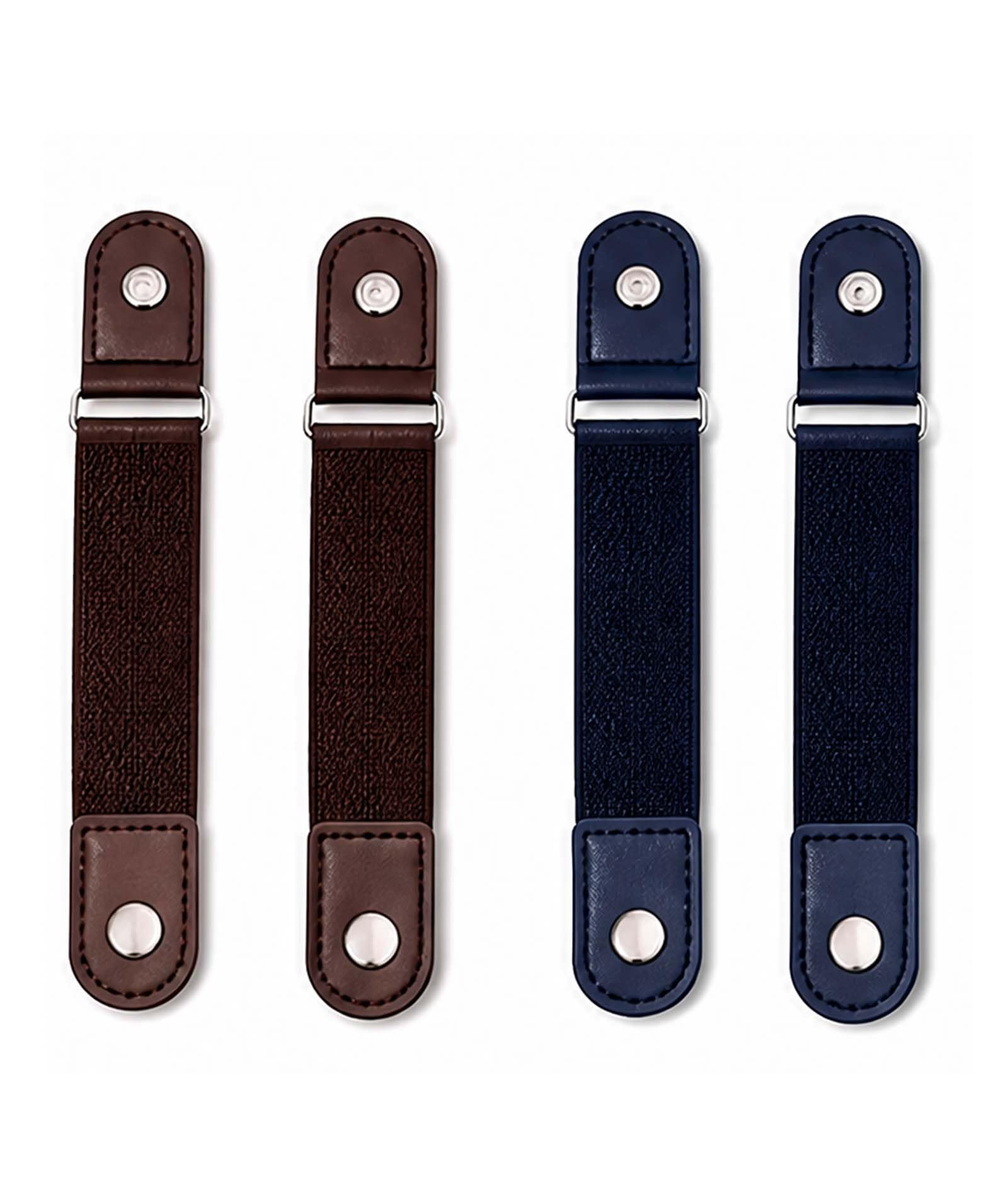 2 Pairs Coffee Navy Hidden Waist Adjust Strap, Buckle Free Belt For Women Jeans And Men, No Buckle Invisible Layout For Daily Jean Outfit Simple All-Day Waist Matching Solution-image-44