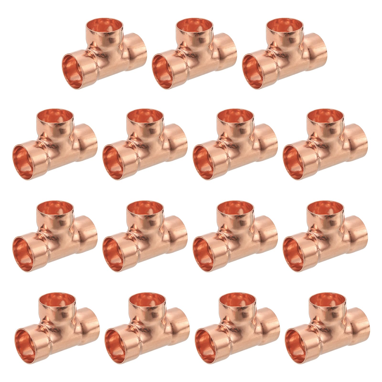 QUARKZMAN 25Pcs 1" x 1" x 1" Cobre Reducción T Presión Tubo Accesorio Conectores para Fontanería Suministro y Refrigeración