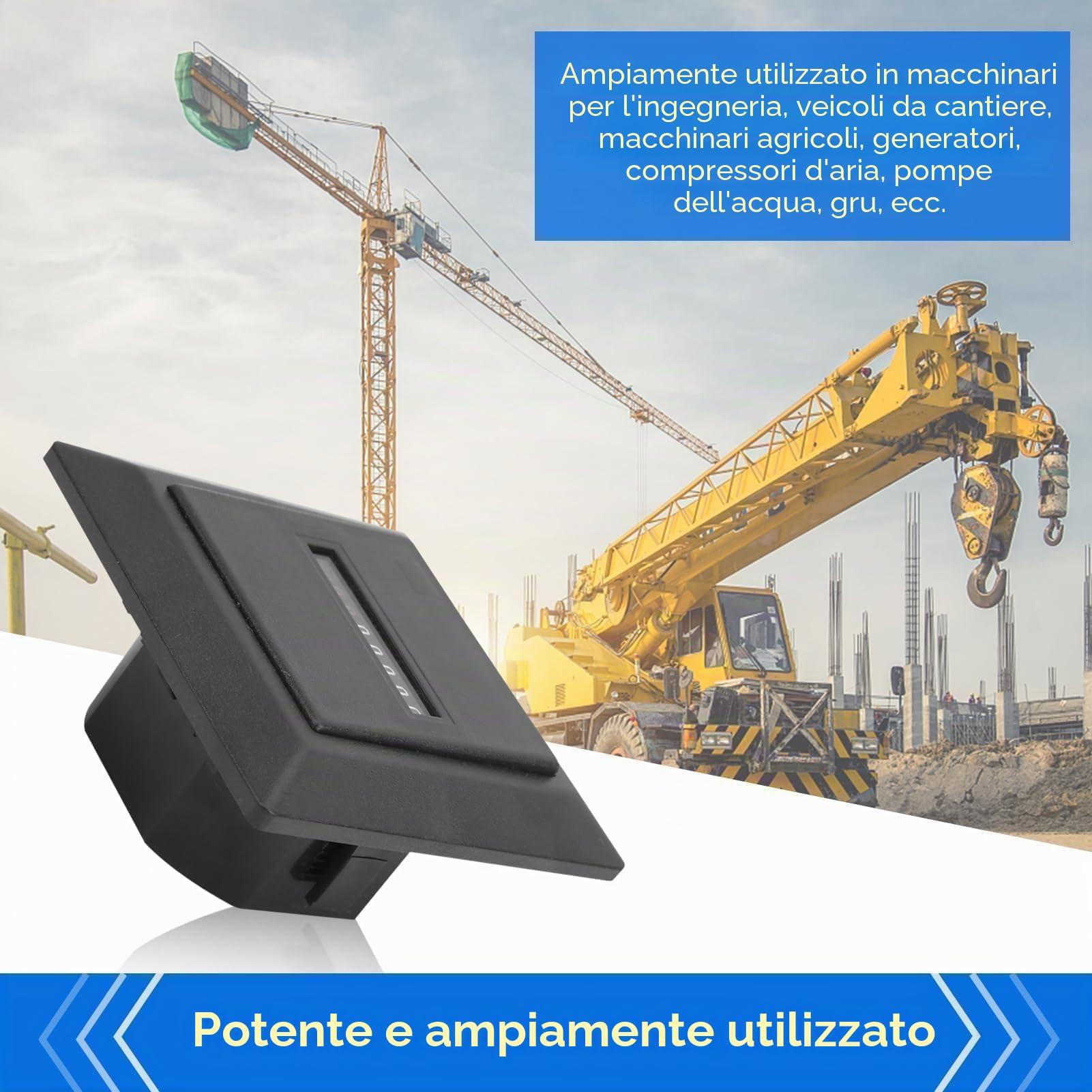 Contatore Ore Timer Con Display Digitale, AC 220-240 V 50 Hz Industriale Strumenti Timer Per Generatori Per Macchinari Di Ingegneria Per Veicoli Da Costruzione Macchine Agricole,0,3 W