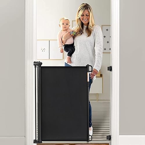 Momcozy - Puerta retráctil para bebé 33 pulgadas de alto se extiende hasta 55 pulgadas de ancho puertas de seguridad para niños escaleras entradas Momcozy - Puerta retráctil para bebé 33 pulgadas de alto se extiende hasta 55 pulgadas de ancho puertas de seguridad para niños escaleras entradas