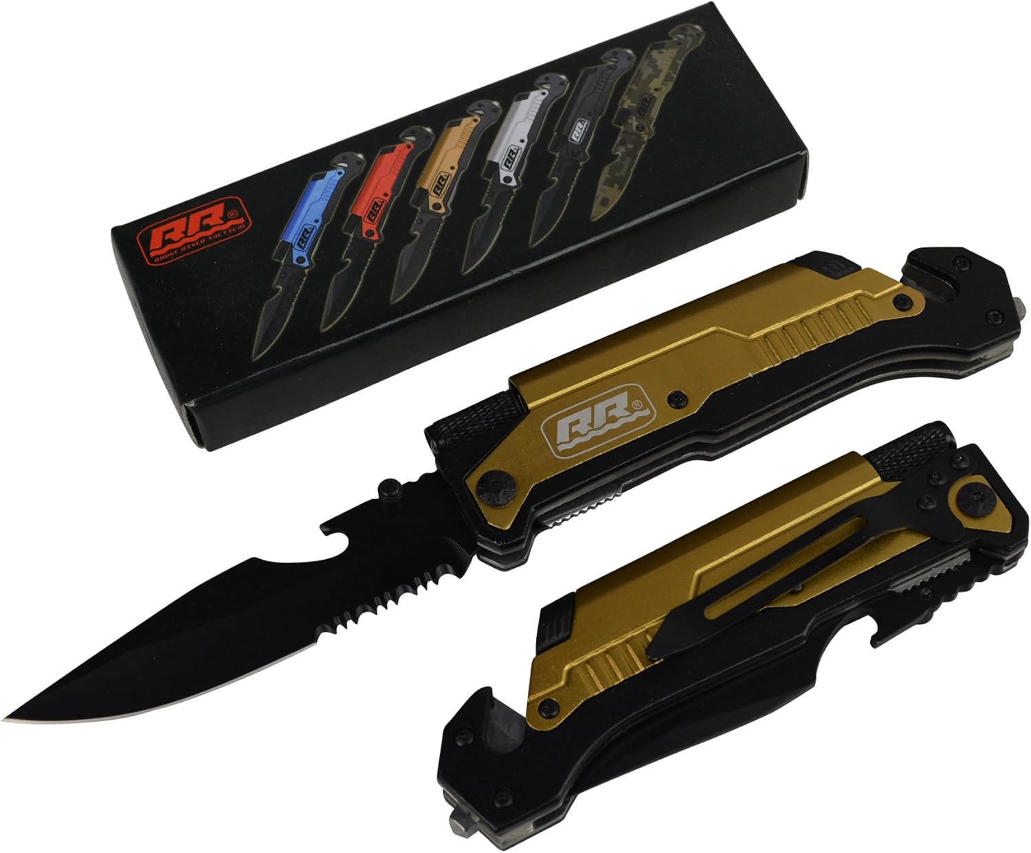 NEW Rogue River Tactical Knives Gold 7in1 Multitool