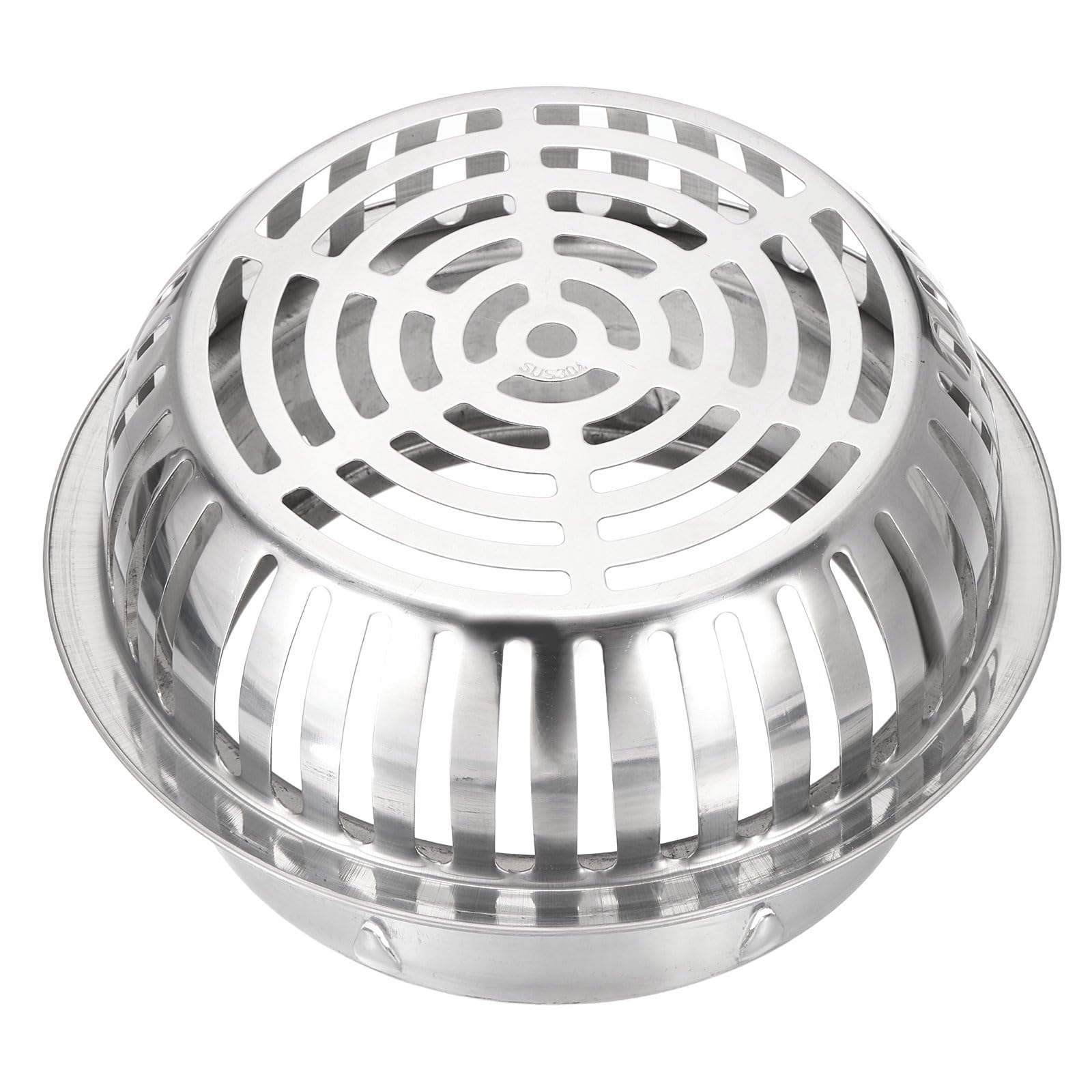sourcing map Roof Floor Drain 304 Stainless Steel Dome Floor Drain Cover Anti-Blocking Round Shaped Roof Floor Drain Outdoor for Garden Home Yard Balcony (215mm/ 8.5")