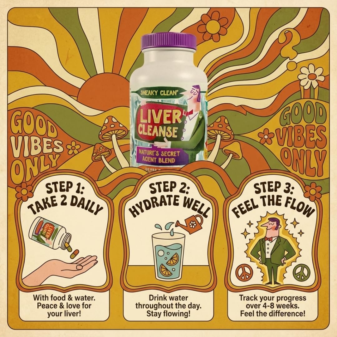 Liver Cleanse Support Supplement w Organic Milk Thistle - Nature's Secret Agent Blend - 60 Vegan Capsules