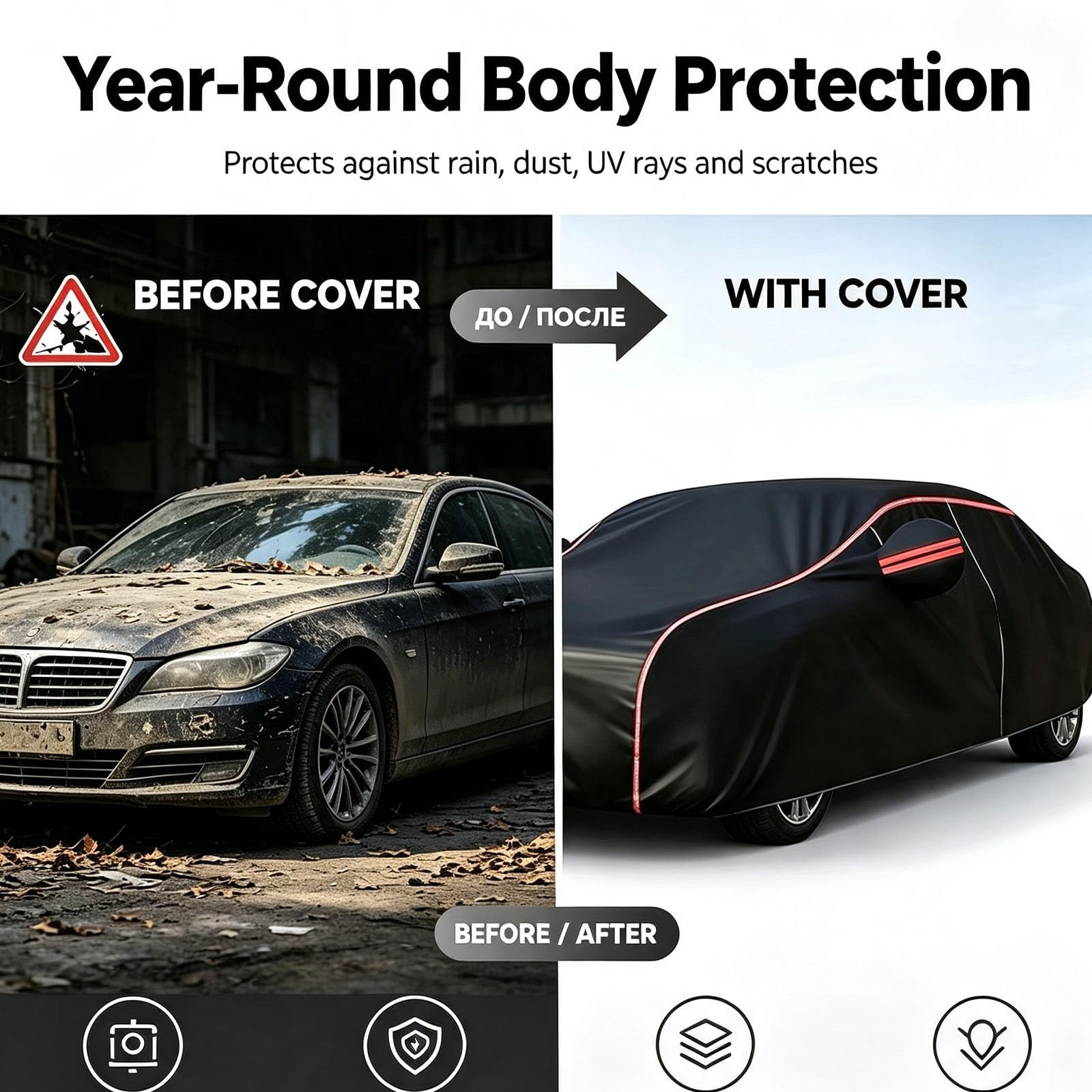 Hagelschutzplane Auto fürRenaultMegane 4 RS 2016-2022,Ganzjahres-Rundumschutz-Autohülle – Schutz vor Hagel, Regen, Schnee und Wind,XJ7593