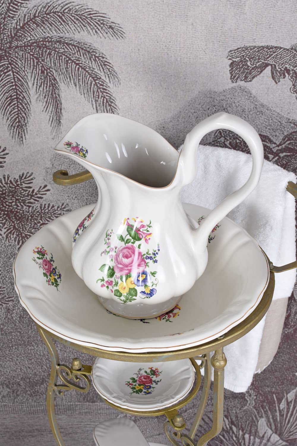 Waschset mit Ständer Antik Porzellan Lavabo lup049 Palazzo Exklusiv