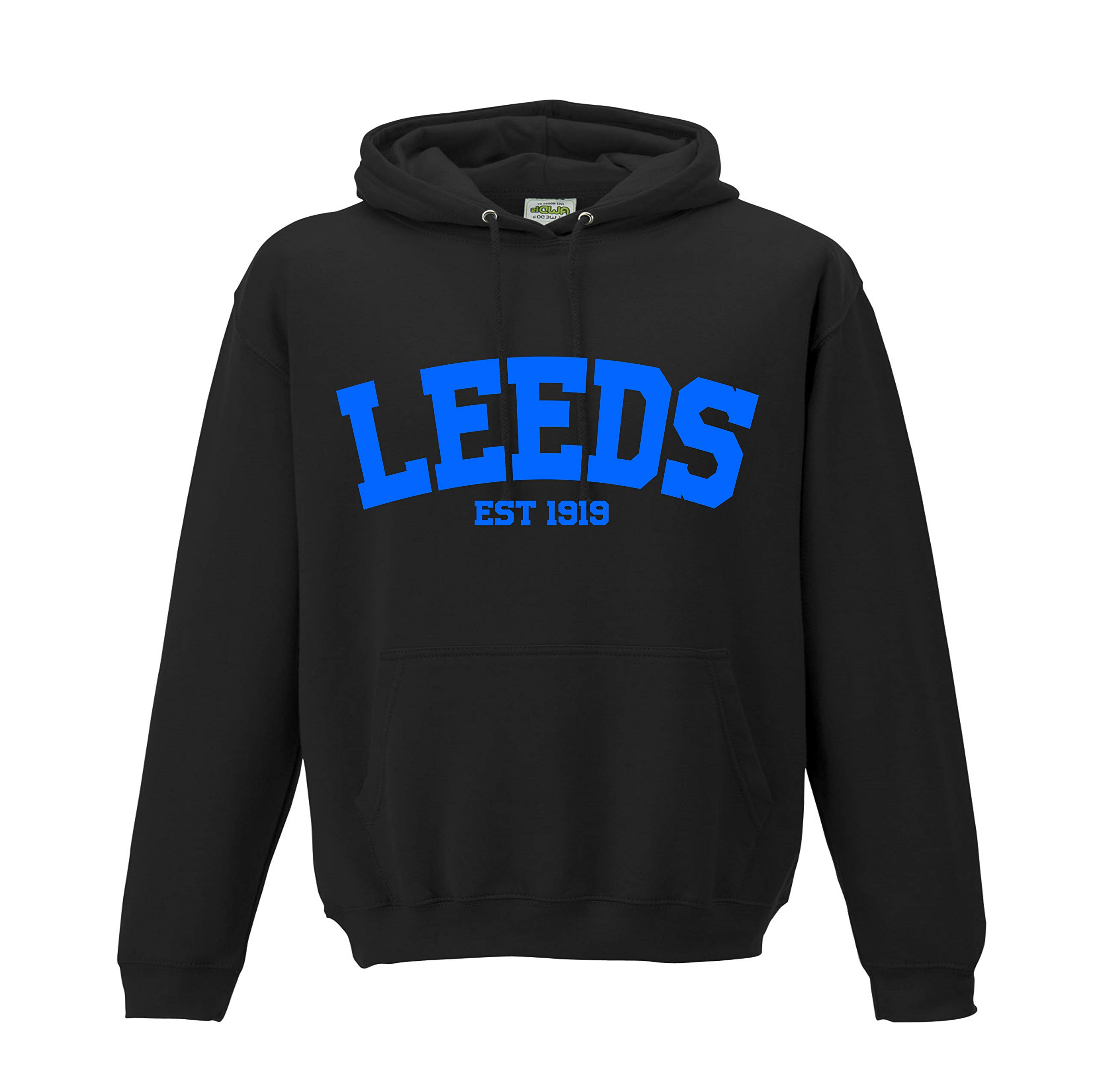 All About The Print Leeds Established in 1919 Premium Football Hoodie Childrens Kids top jumper Kids Age 7-8 Black
