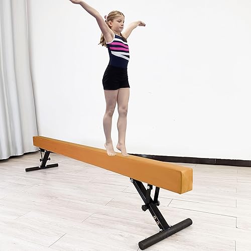 Miniatura 109 de Viga balana ajustable para niños, haz de gimnasia de 8 pies, haz de piso alto y bajo para todos los niveles de gimnasia, equipo de gimnasia Aurora