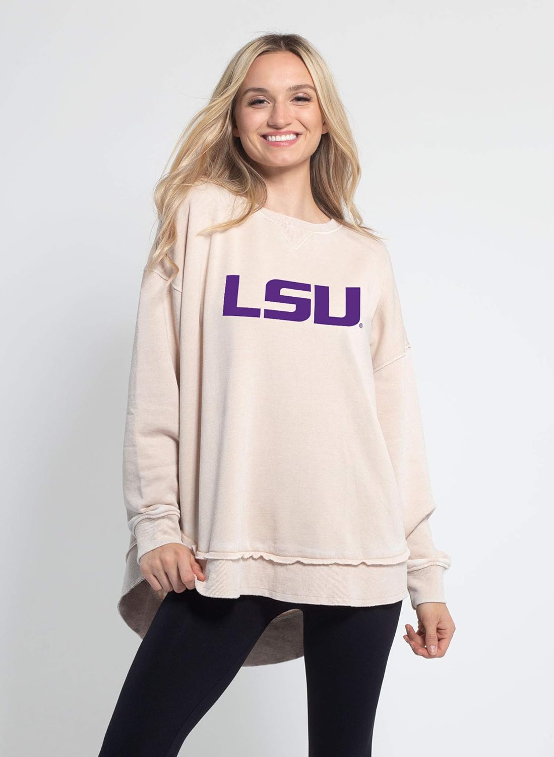 Chicka-d NCAA LSU Tigers Womens Pullover Sweatshirt, Oatmeal, X-Large - Image 4