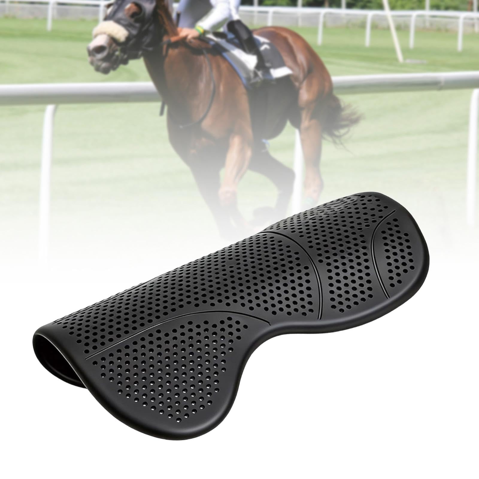 Sottosella in Gel di Silicone per Cavalli: Protezione dagli Urti, Antiscivolo E Versatile per Dressage, Salto Ostacoli E, Nero