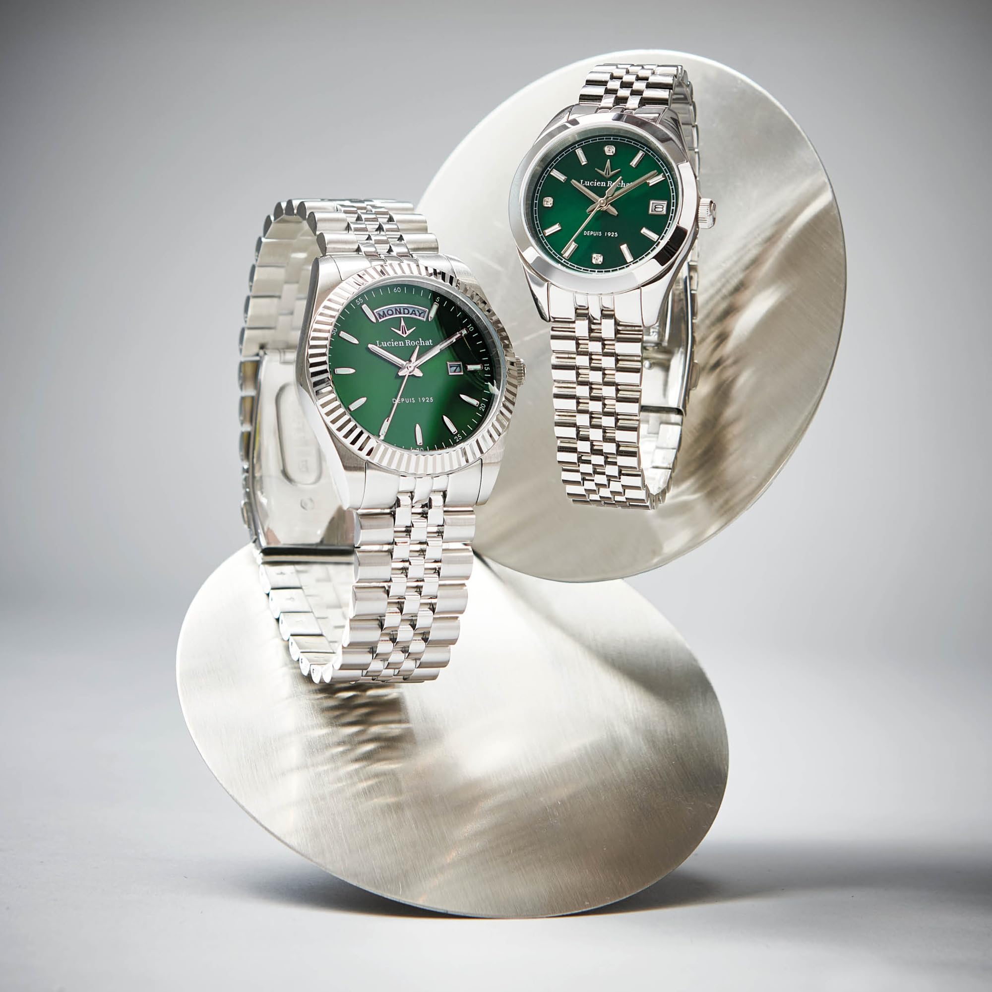 LUCIEN ROCHAT Reloj Hombre, Tiempo y Fecha, Analógico, 39 mm, Colección Bienne, Idea de Regalo