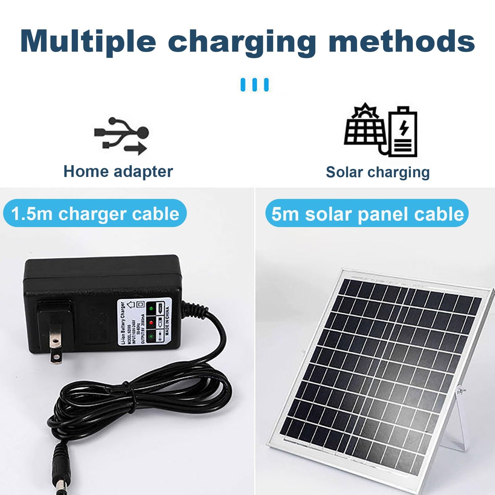 Ventilador Oscilante De Pared De 16 Pulgadas,Velocidad Del Aire Ajustable | Control remoto por botones,Funciona con un panel solar de 20 W,Batería de alta capacidad,Autonomía prolongada