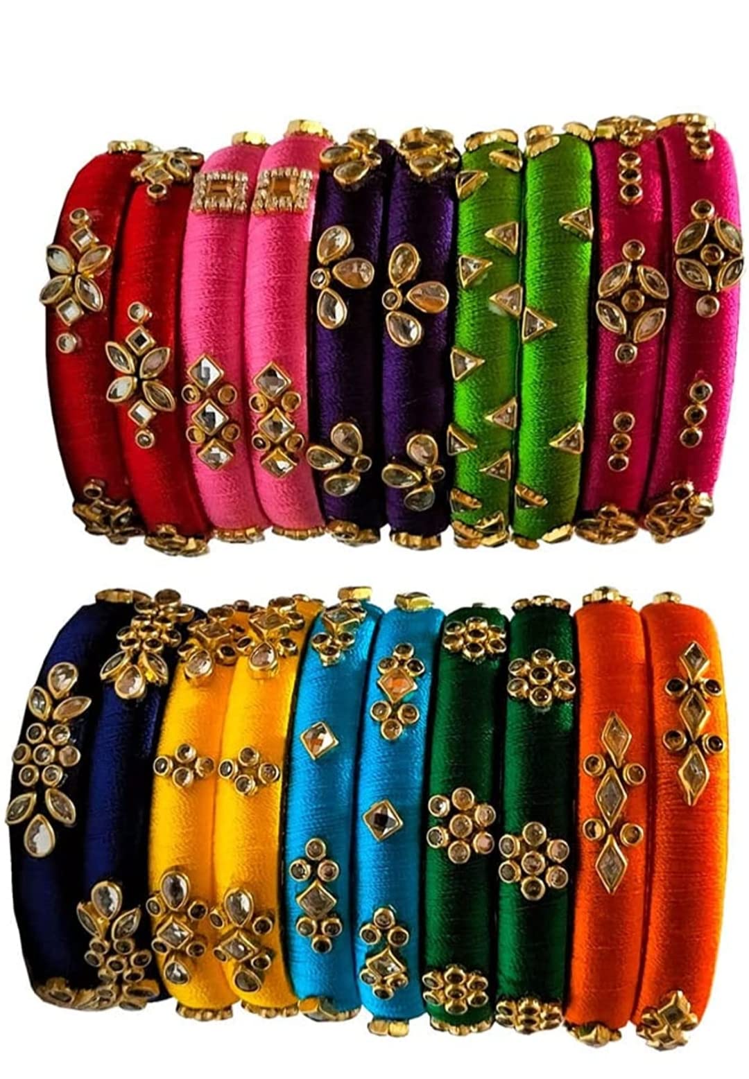 Ambal Kundan Worked Silk thread bangles set for Women and Girls (multicolour 2.6) (B09VSXHLJT) Amazon Price History, Amazon Price Tracker
