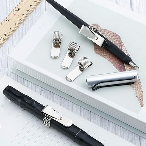 Miniatura 6 de Outus 12 soportes para bolígrafos para portapapeles de metal con bucles de resorte ajustables, organizador de clip de acero al manganeso para
