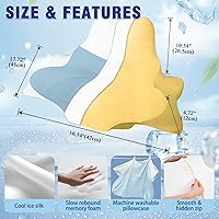 Vista 4 de Almohada de cuello de espuma viscoelástica para dolor de cuello y hombros, almohada ergonómica para dormir boca abajo, almohada de apoyo cervical