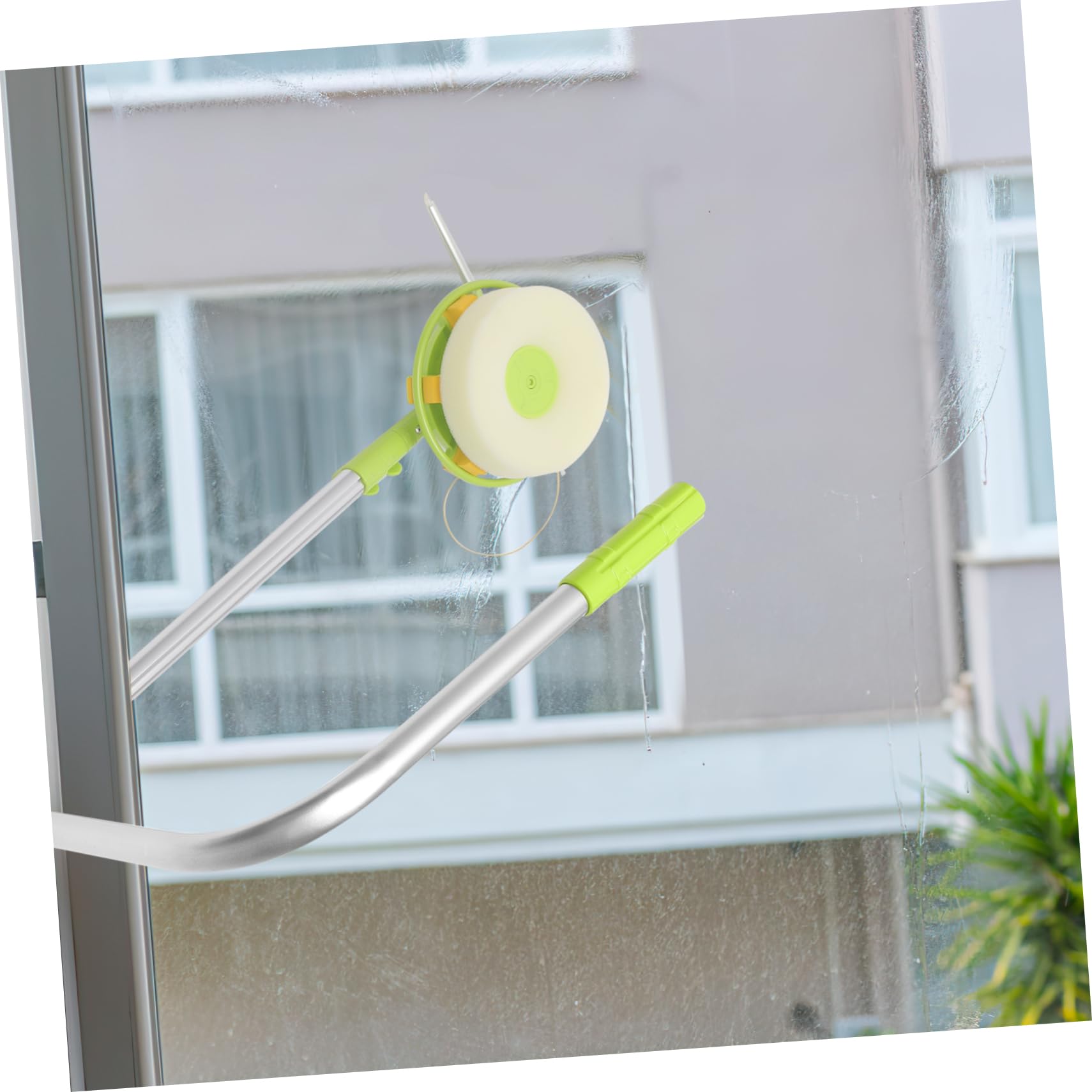 Limpiador de Ventanas para Limpieza de Ventanas Telescópico Cabeza de Esponja Giratoria y Acero Inoxidable en Casa y Edificios Altos