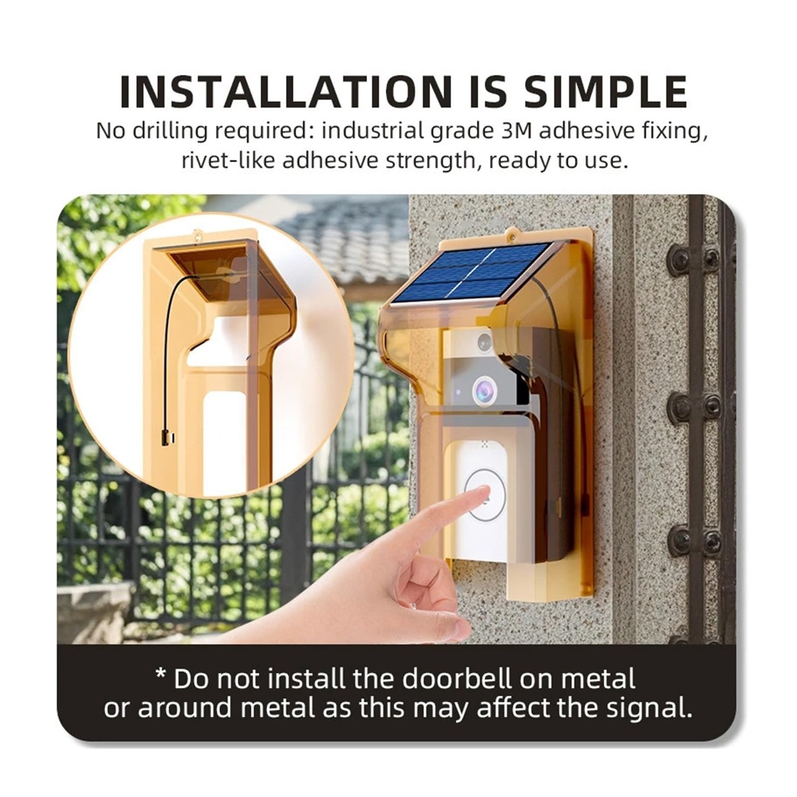 Campanelli Wireless Impermeabili Copertura for Carica Solare Spioncini(Doorbell with Cover)