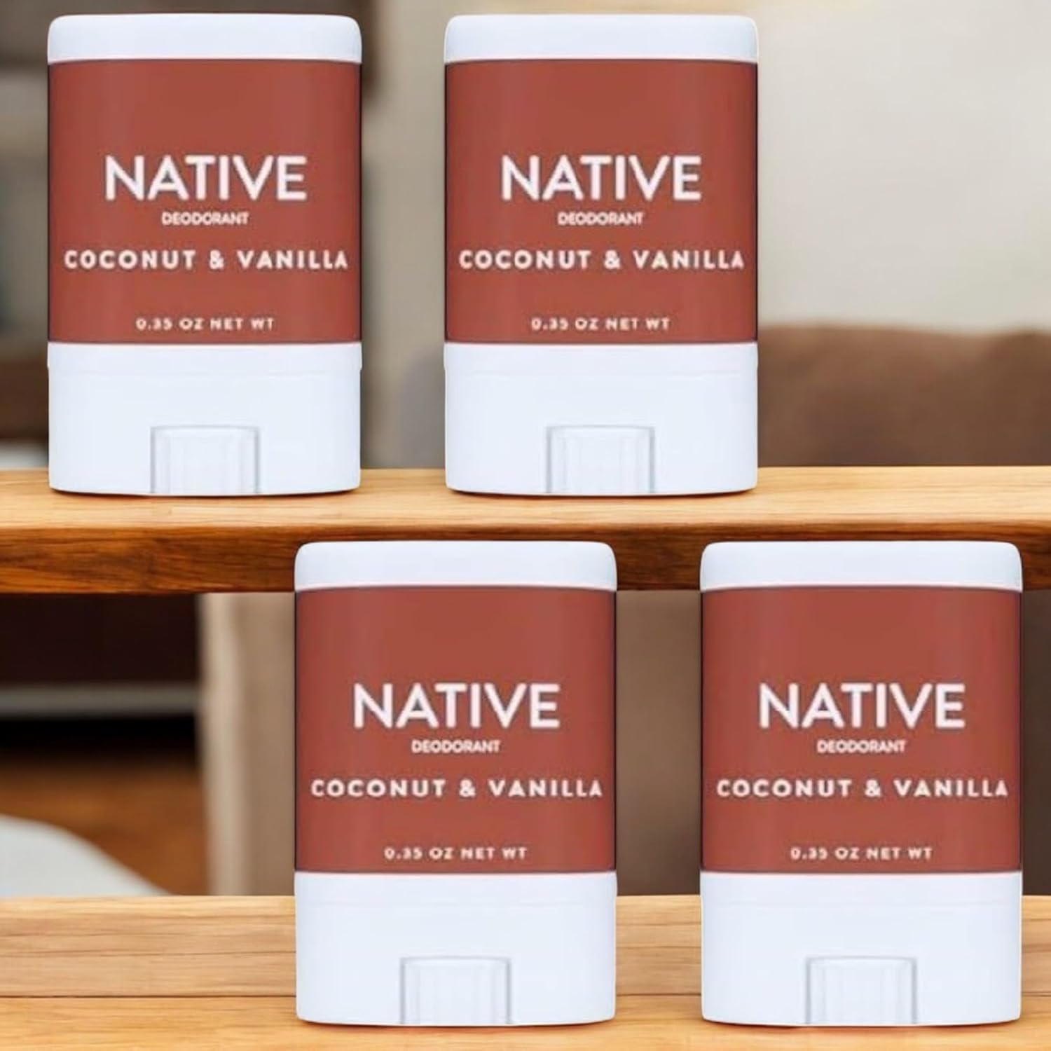 Generic Native Deodorant Mini Travel Size 0.5 OZ Coconut & Vanilla - (Aluminum Free, Phthalate Free) pack of 4